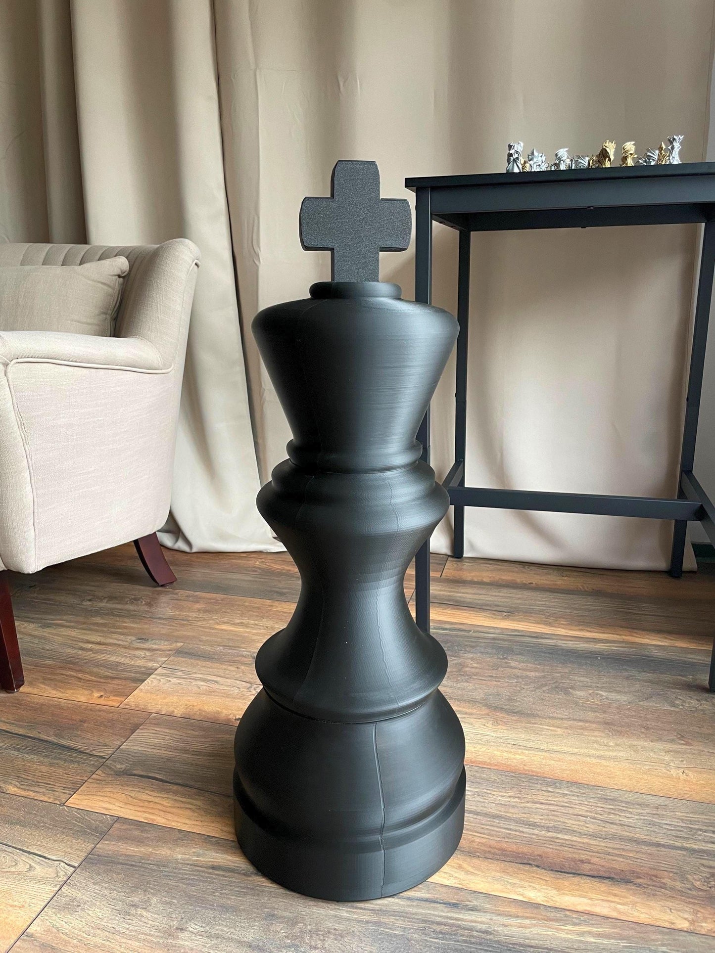 Chess King Piece 80cm for Storage | Unique Chess Set Organizer | Decorative XXL Chess King piece Collectible for Home Decor & Gifts