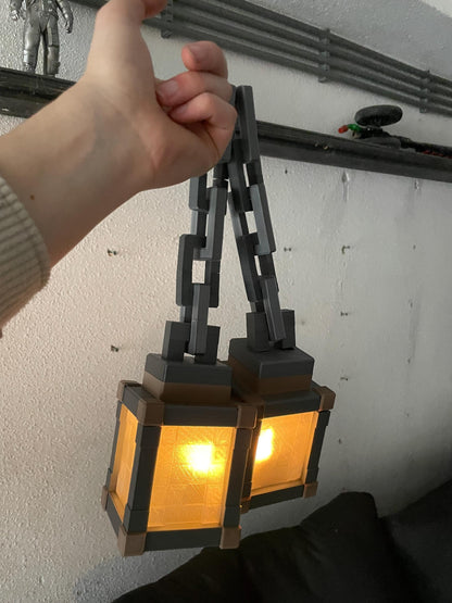 Hanging Lantern LED Night Light Lamp - Set of 2! - Gamer Room Decor, Gaming Gift for Kids & Fans