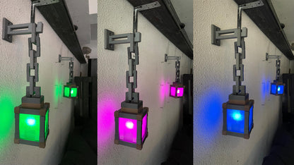 Hanging Lantern LED Night Light Lamp - Set of 2! - Gamer Room Decor, Gaming Gift for Kids & Fans