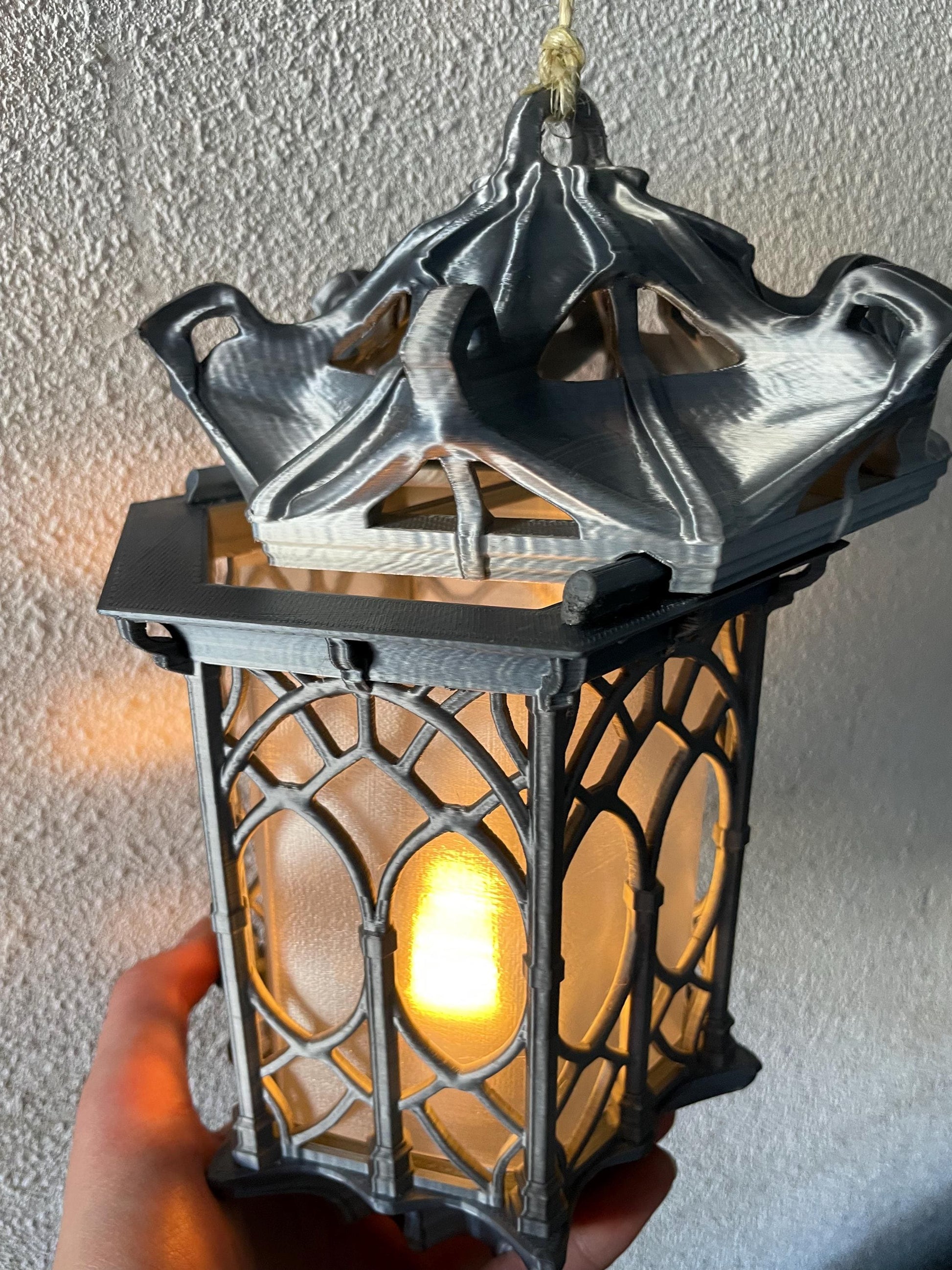 Hanging Lantern LED Night Light Gothic Lamp | Set of 2 | Vintage Gamer Room Decor | Gaming Gift for Kids & Fans