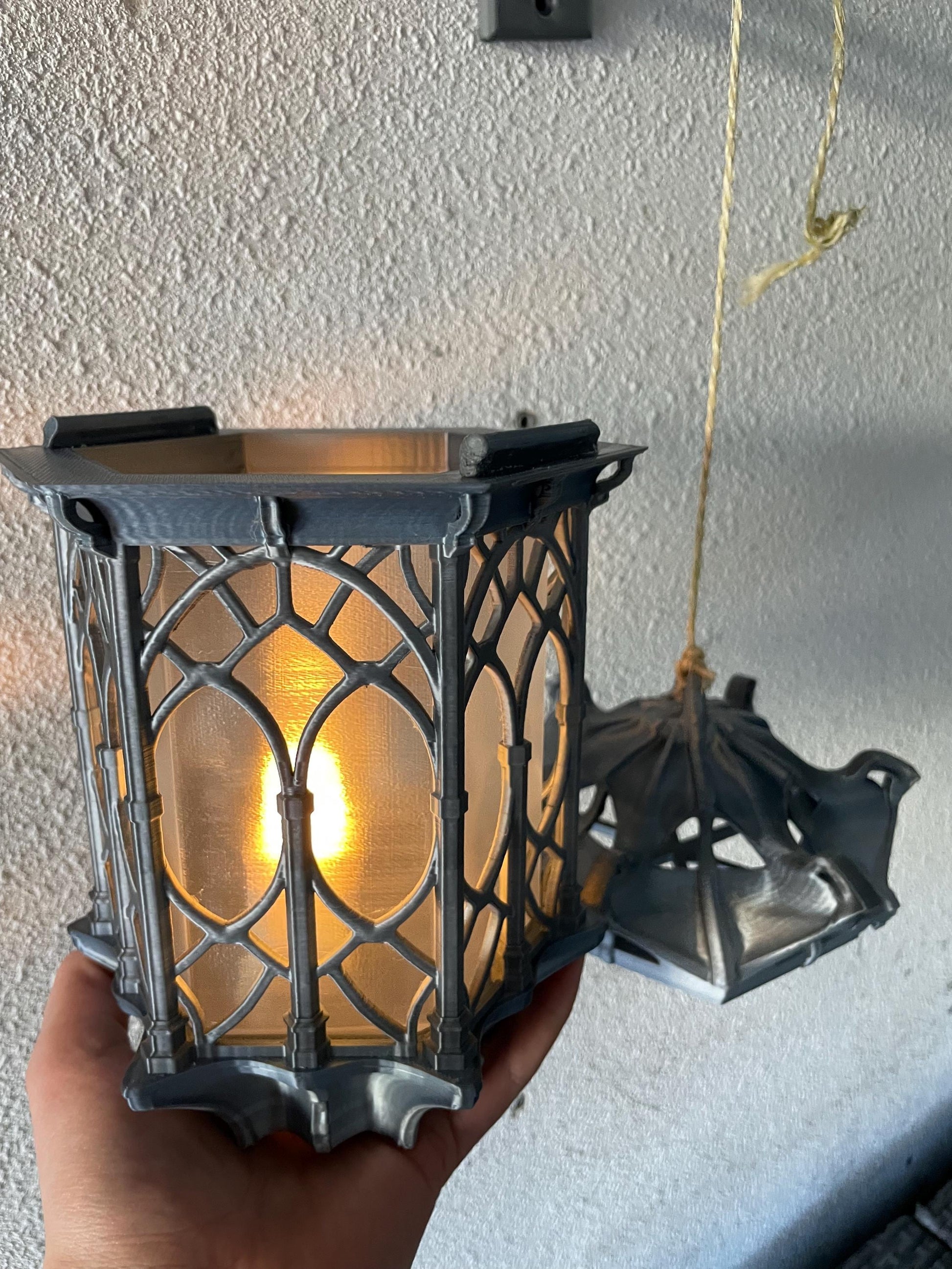Hanging Lantern LED Night Light Gothic Lamp | Set of 2 | Vintage Gamer Room Decor | Gaming Gift for Kids & Fans