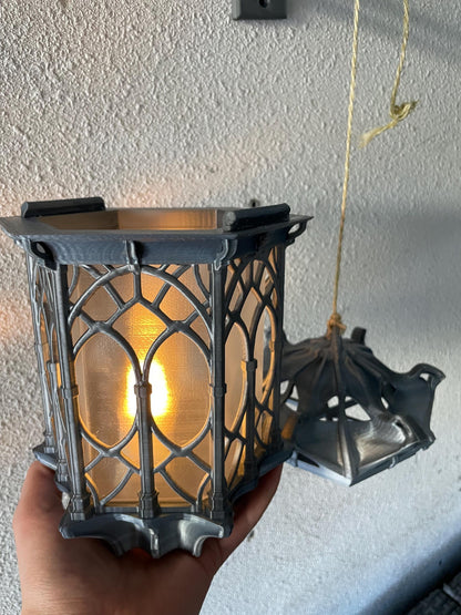 Hanging Lantern LED Night Light Gothic Lamp | Set of 2 | Vintage Gamer Room Decor | Gaming Gift for Kids & Fans
