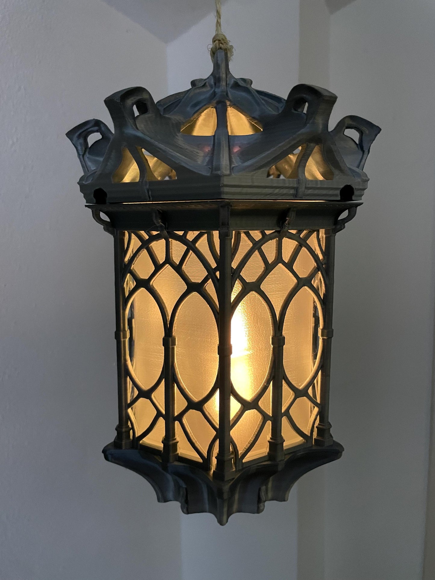 Hanging Lantern LED Night Light Gothic Lamp | Set of 2 | Vintage Gamer Room Decor | Gaming Gift for Kids & Fans