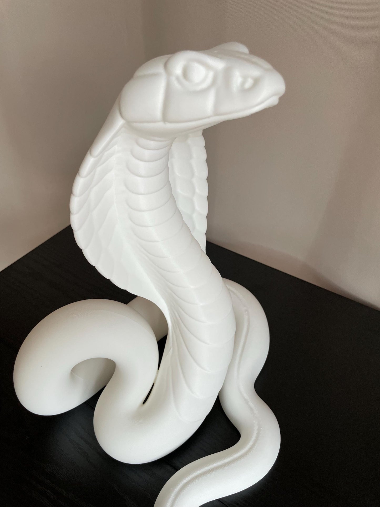 Cobra Snake Sculpture - 3D Printed Minimalist Modern Decor Figurine