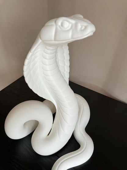 Cobra Snake Sculpture - 3D Printed Minimalist Modern Decor Figurine