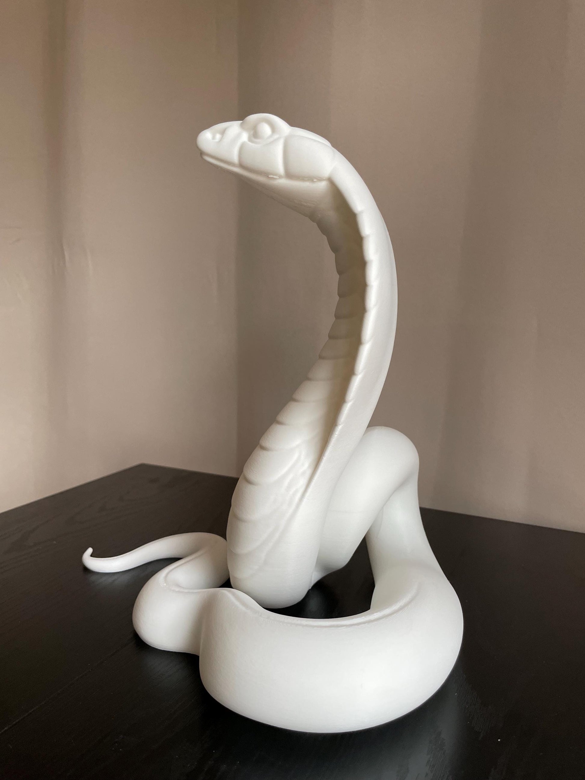 Cobra Snake Sculpture - 3D Printed Minimalist Modern Decor Figurine