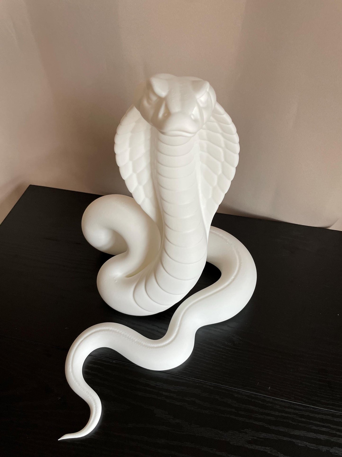 Cobra Snake Sculpture - 3D Printed Minimalist Modern Decor Figurine