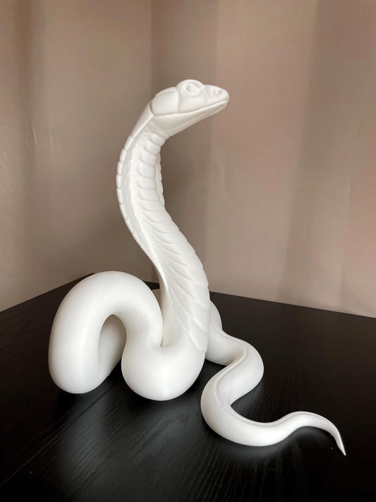 Cobra Snake Sculpture - 3D Printed Minimalist Modern Decor Figurine