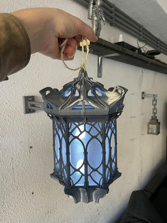 Hanging Lantern LED Night Light Gothic Lamp | Set of 2 | Vintage Gamer Room Decor | Gaming Gift for Kids & Fans