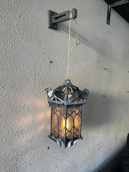 Hanging Lantern LED Night Light Gothic Lamp | Set of 2 | Vintage Gamer Room Decor | Gaming Gift for Kids & Fans