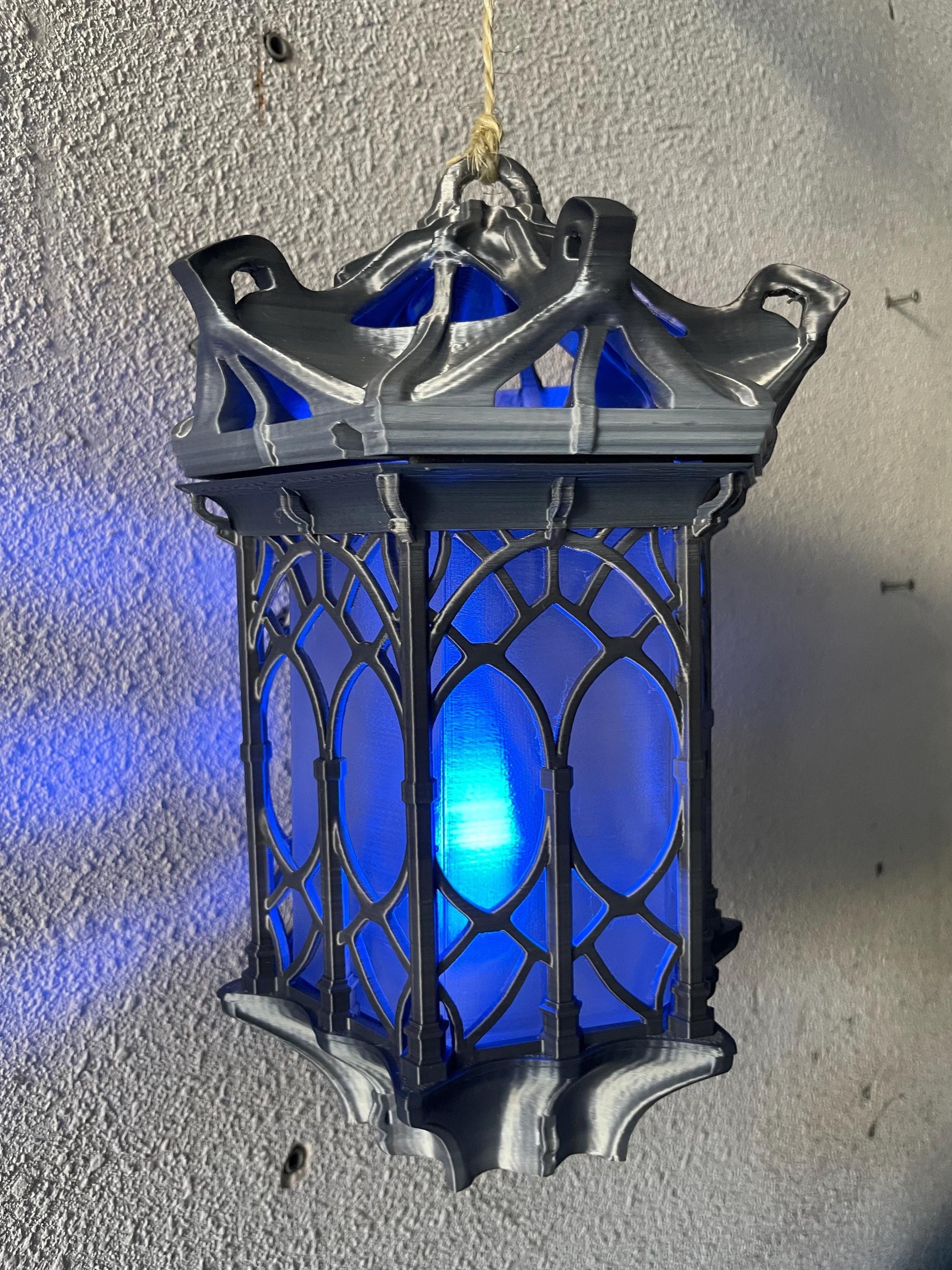 Hanging Lantern LED Night Light Gothic Lamp | Set of 2 | Vintage Gamer Room Decor | Gaming Gift for Kids & Fans