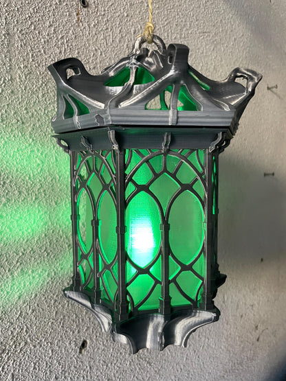 Hanging Lantern LED Night Light Gothic Lamp | Set of 2 | Vintage Gamer Room Decor | Gaming Gift for Kids & Fans