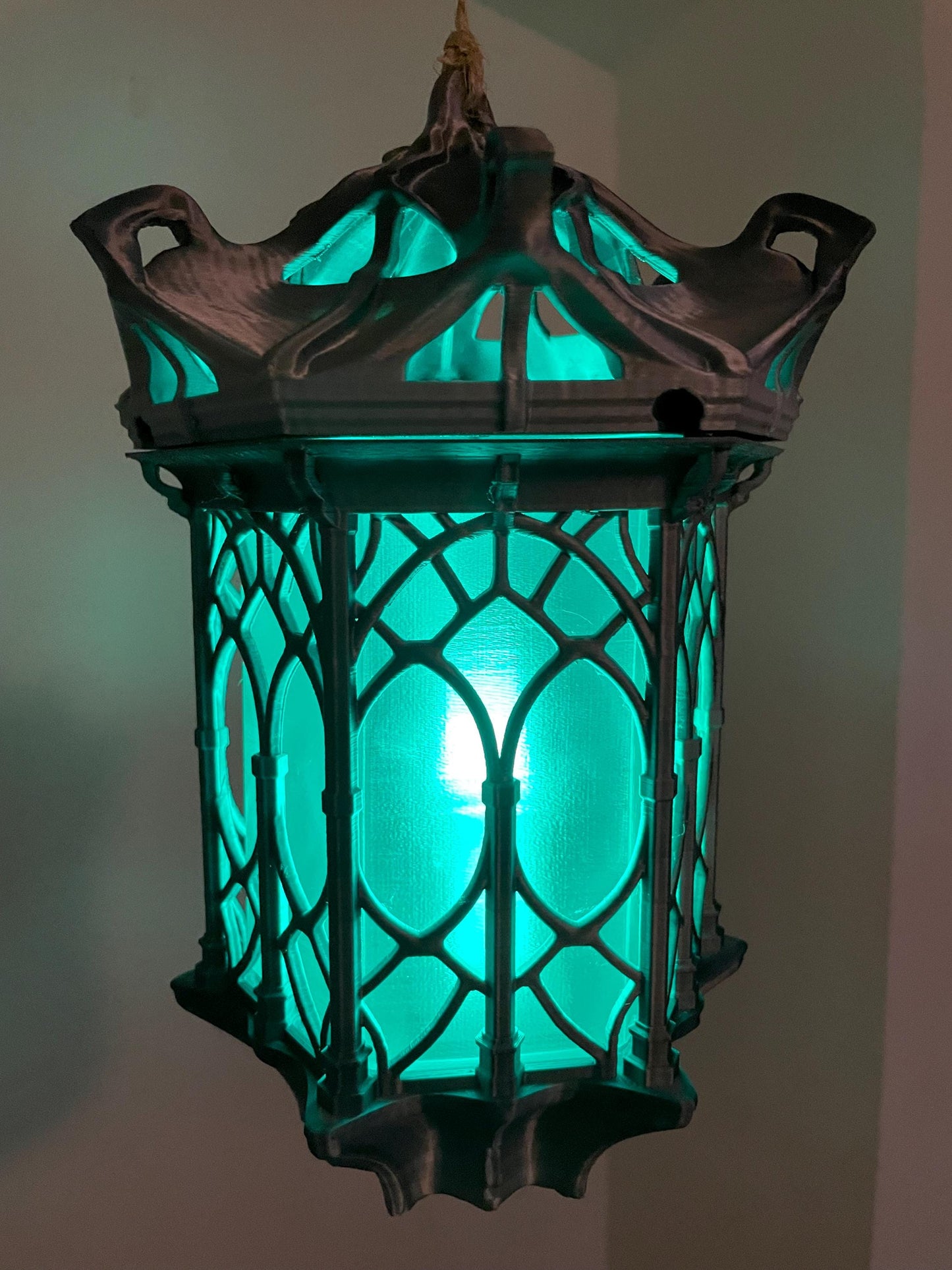 Hanging Lantern LED Night Light Gothic Lamp | Set of 2 | Vintage Gamer Room Decor | Gaming Gift for Kids & Fans