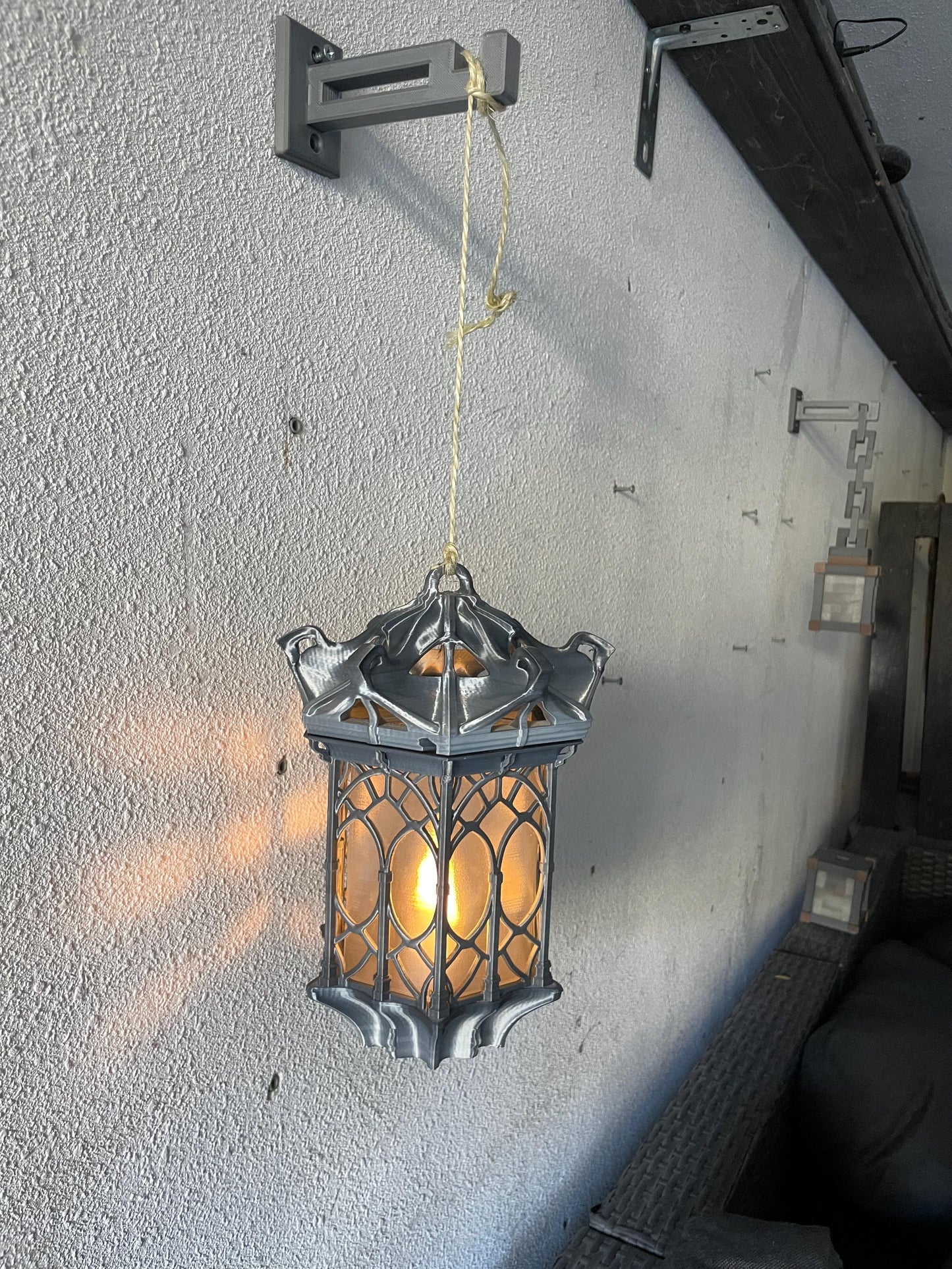 Hanging Lantern LED Night Light Gothic Lamp | Set of 2 | Vintage Gamer Room Decor | Gaming Gift for Kids & Fans