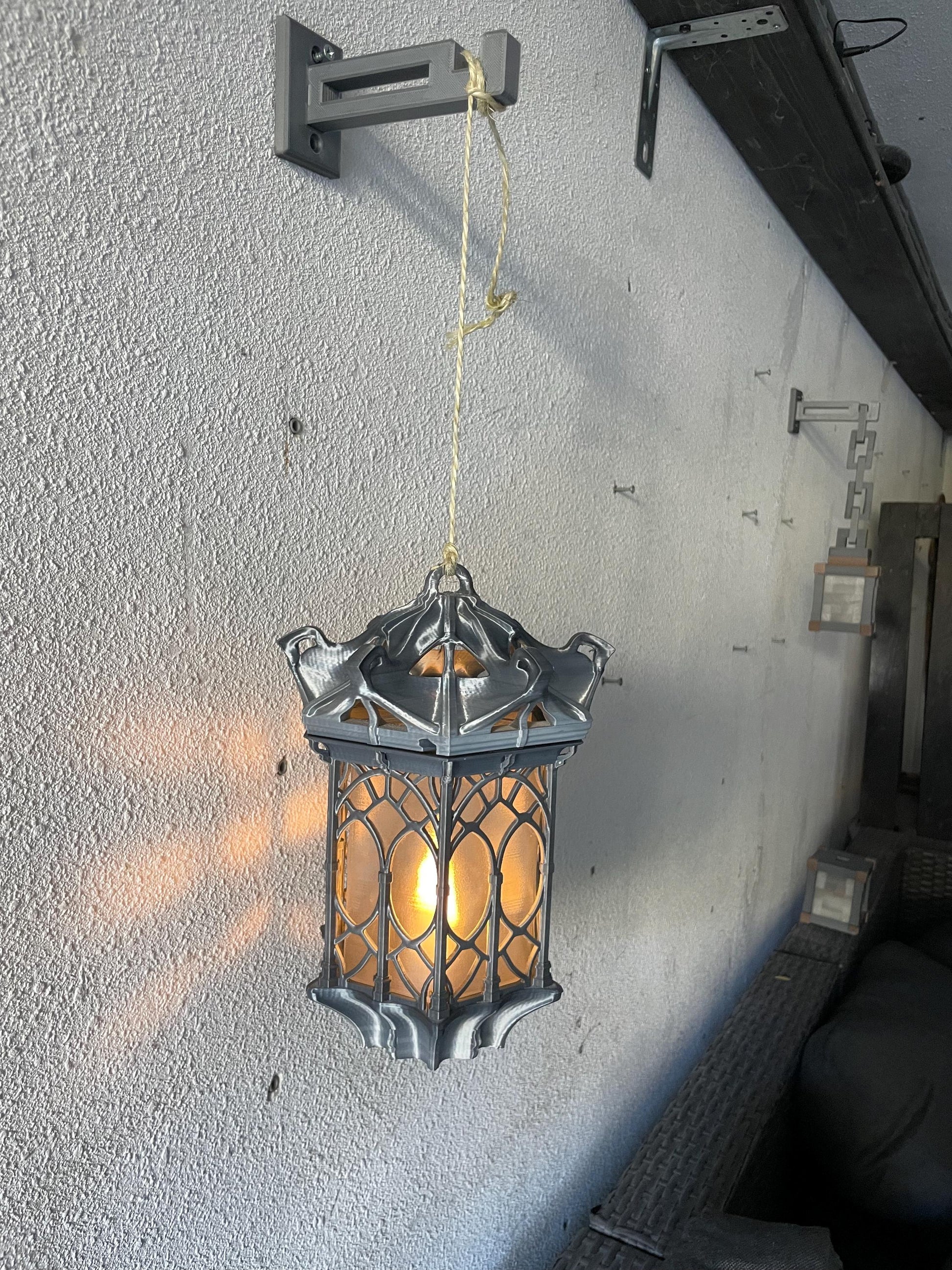 Hanging Lantern LED Night Light Gothic Lamp | Set of 2 | Vintage Gamer Room Decor | Gaming Gift for Kids & Fans