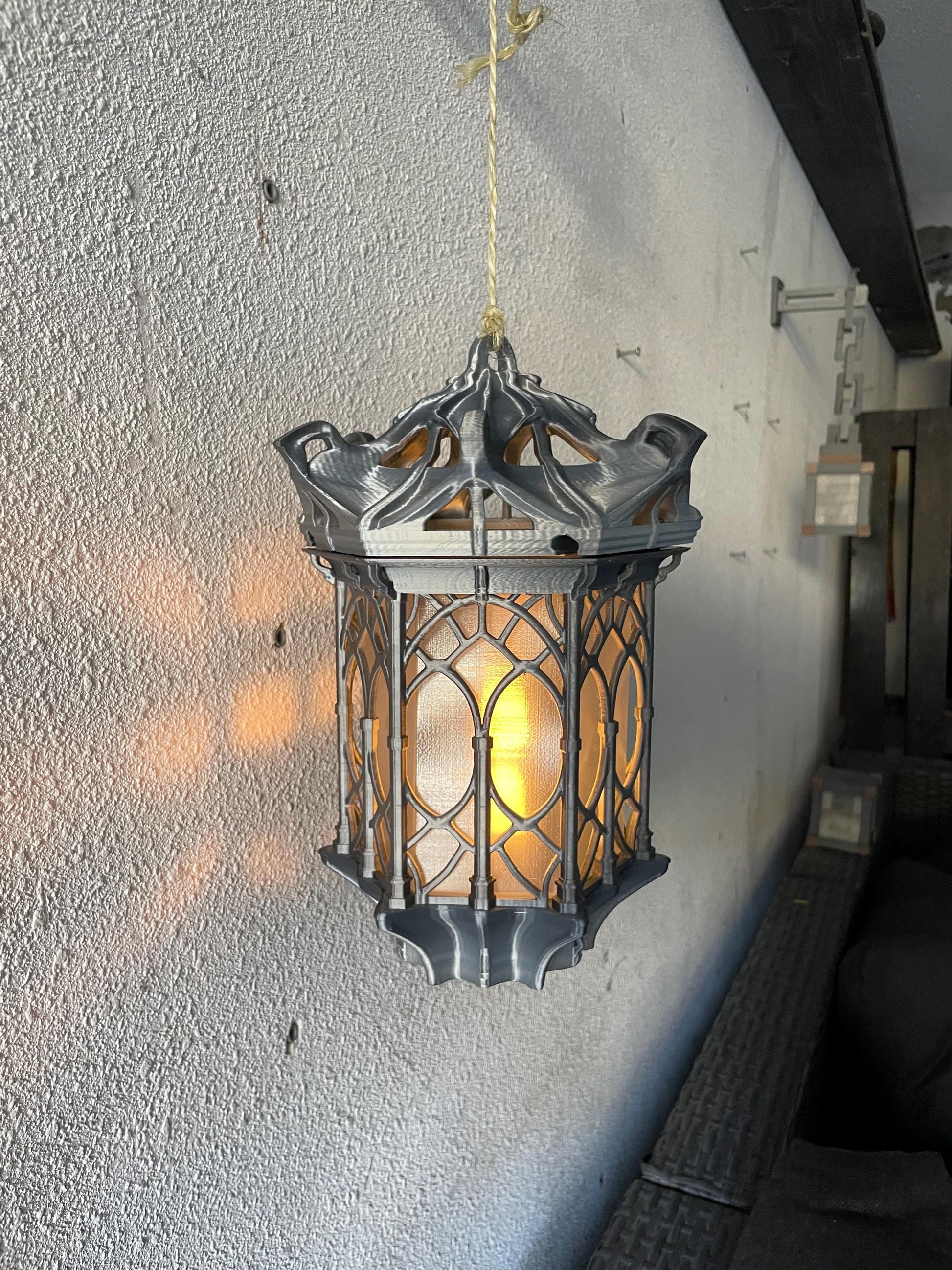 Hanging Lantern LED Night Light Gothic Lamp | Set of 2 | Vintage Gamer Room Decor | Gaming Gift for Kids & Fans