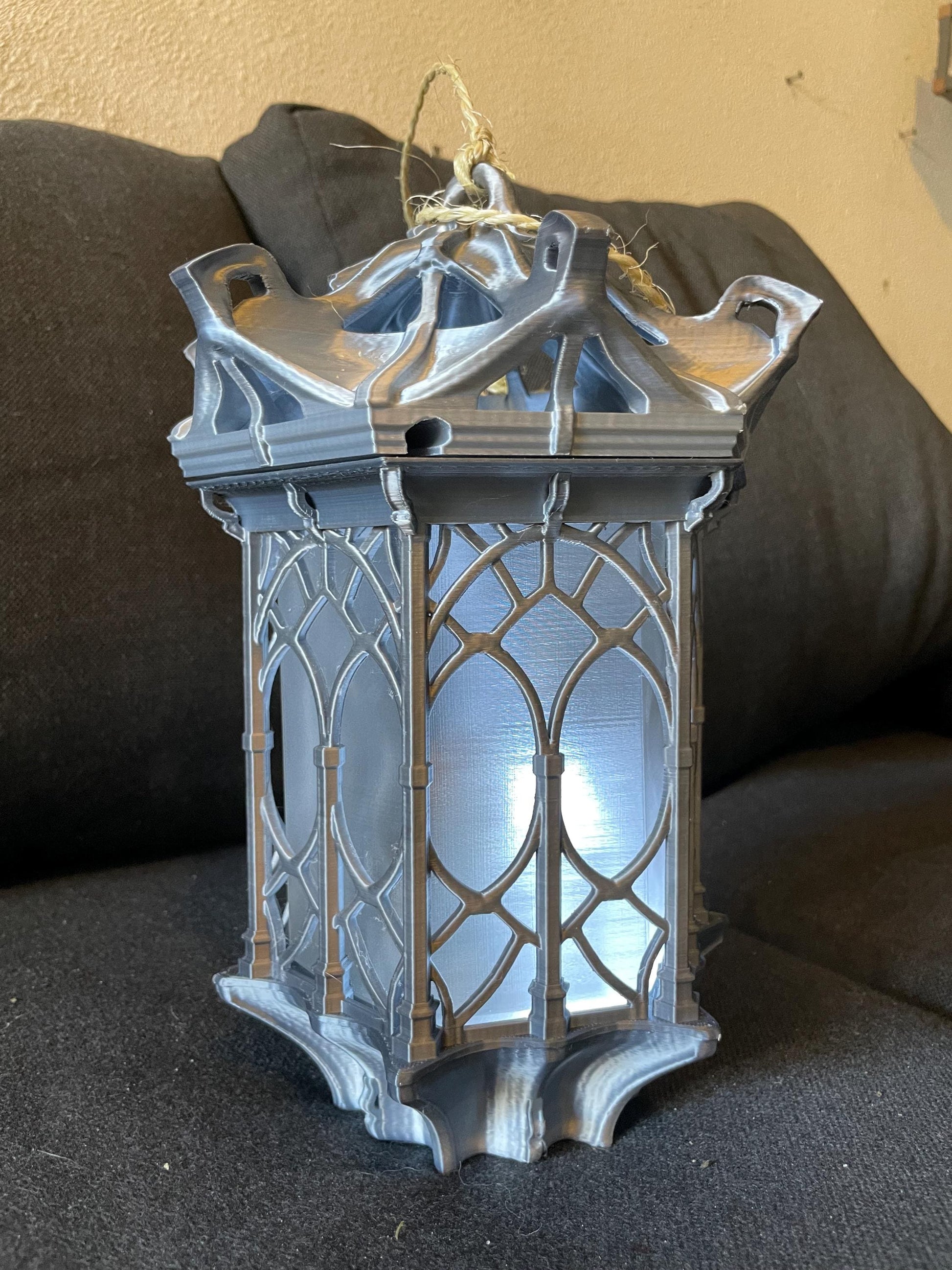 Hanging Lantern LED Night Light Gothic Lamp | Set of 2 | Vintage Gamer Room Decor | Gaming Gift for Kids & Fans