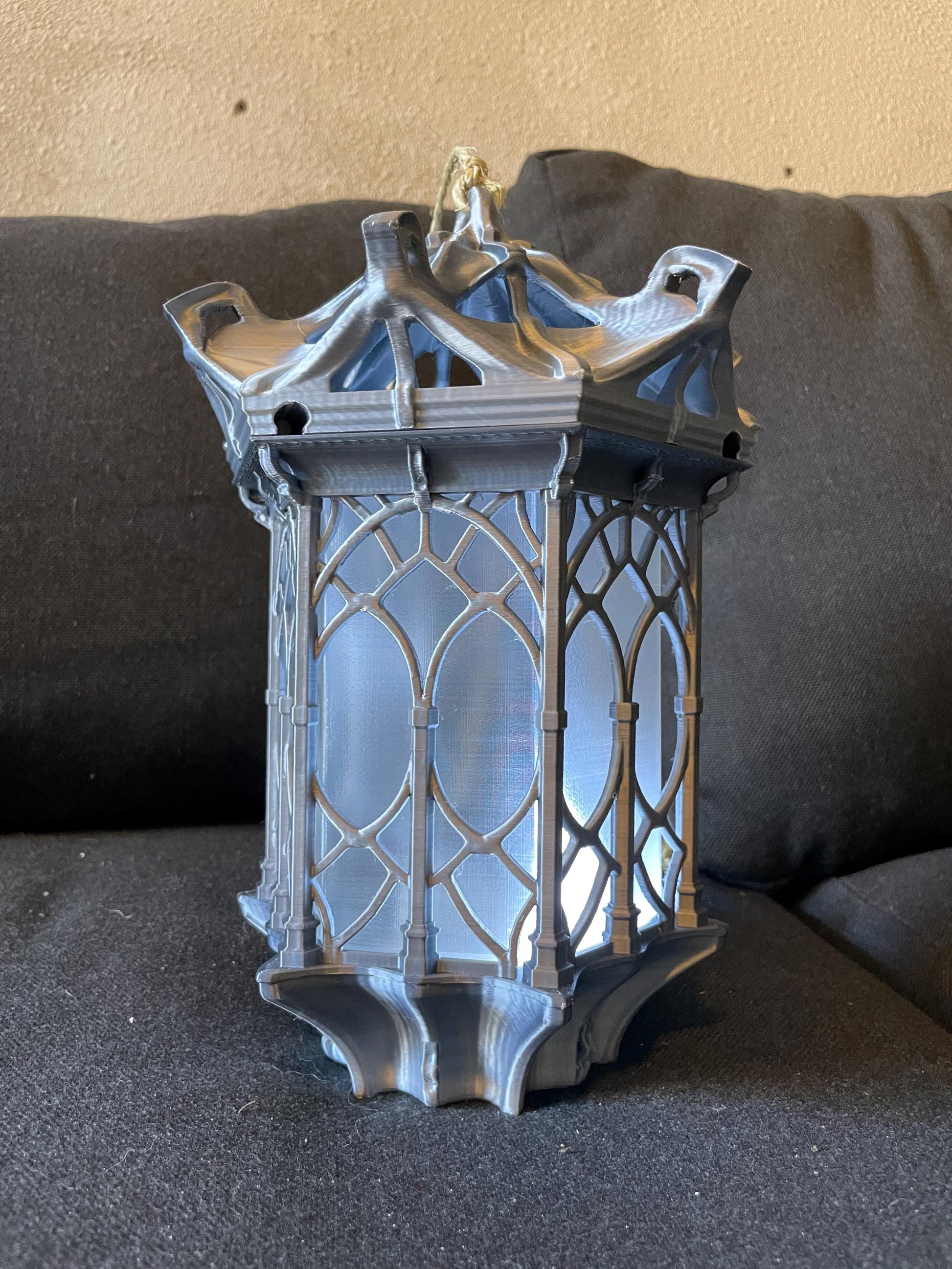 Hanging Lantern LED Night Light Gothic Lamp | Set of 2 | Vintage Gamer Room Decor | Gaming Gift for Kids & Fans
