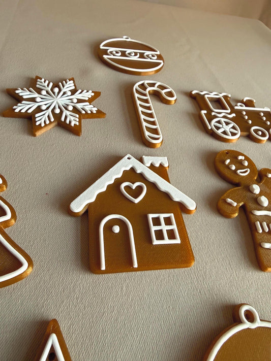 Chrismas Ornaments Tree Decorations, Set of 13! Holiday Decor Set, Xmas Hanging Gingerbread Ornament, Festive Winter Home Decor Gift