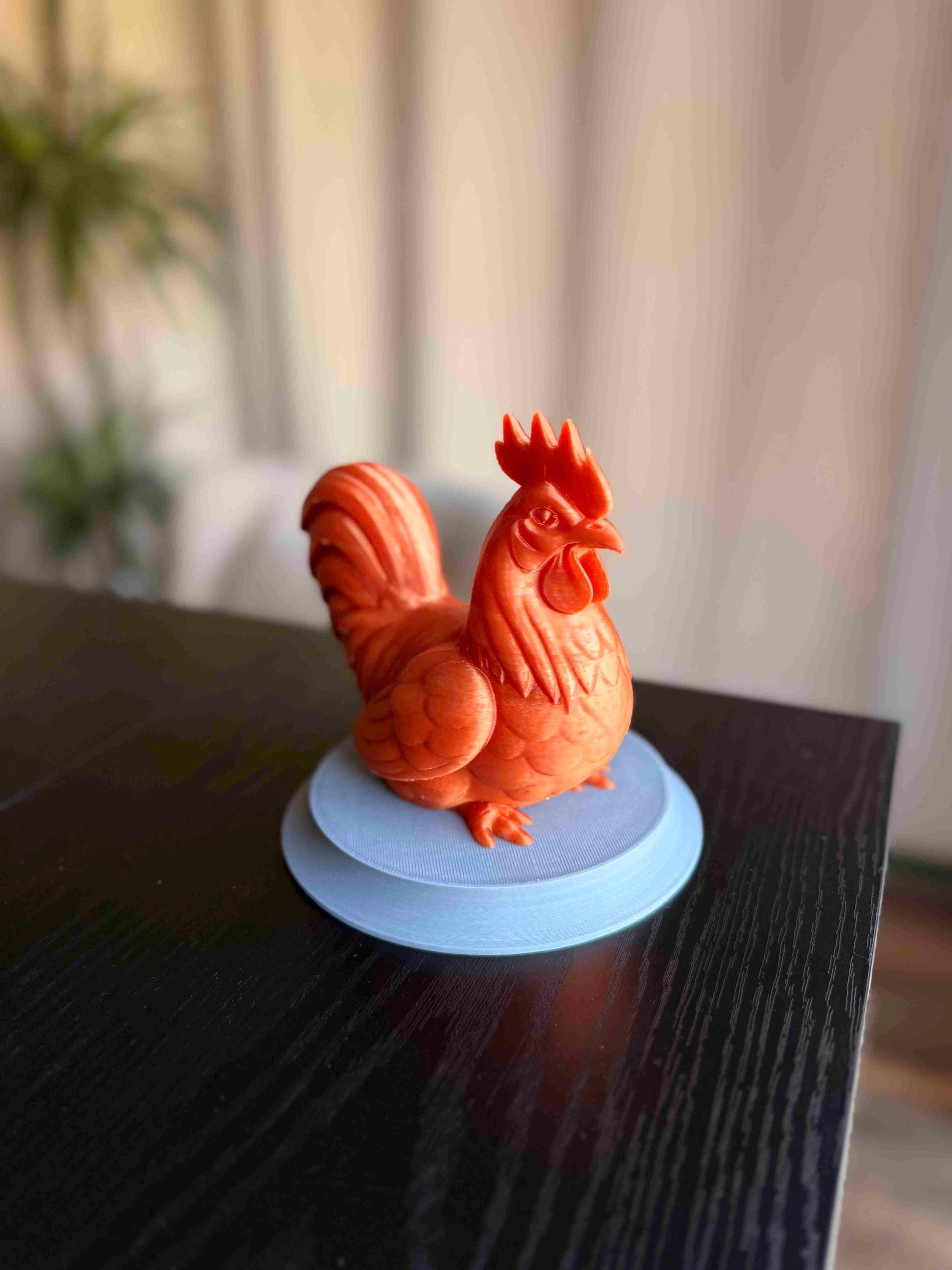 Rooster Figurine with Bucket | Gaming Inspired Desk Decor | Cute Chicken Ornament | Farm Animal Statue | Gamer Gifts
