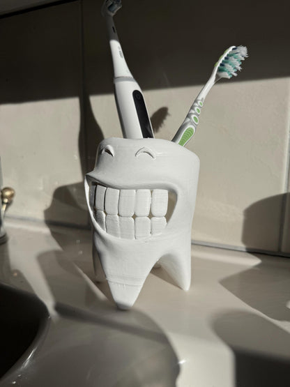 Toothbrush Holder Bathroom Organizer | Smiling Teeth Stand | Funny Bathroom Decor | Electric Manual Toothbrush Storage | Gift Dentist