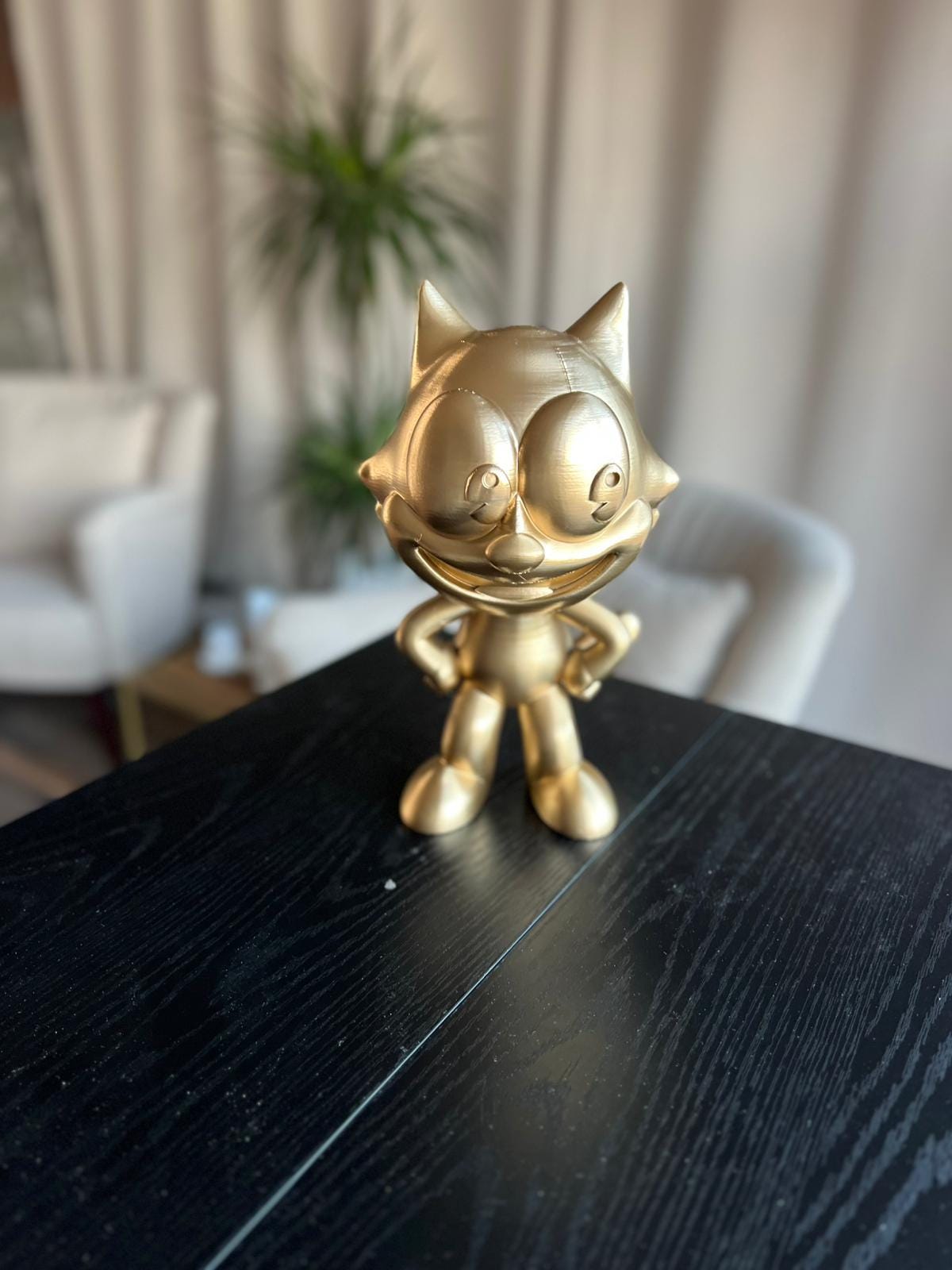 Felix the Cat Old School Figuur | Vintage Cartoon | Retro Collectible | Gold Edition