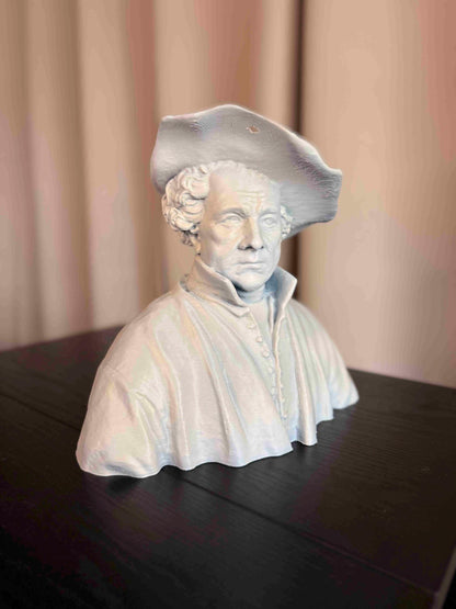 Rembrandt Bust Sculpture Dutch Golden Age Artist Statue Home Decor Vintage Academic Art Historical Figure