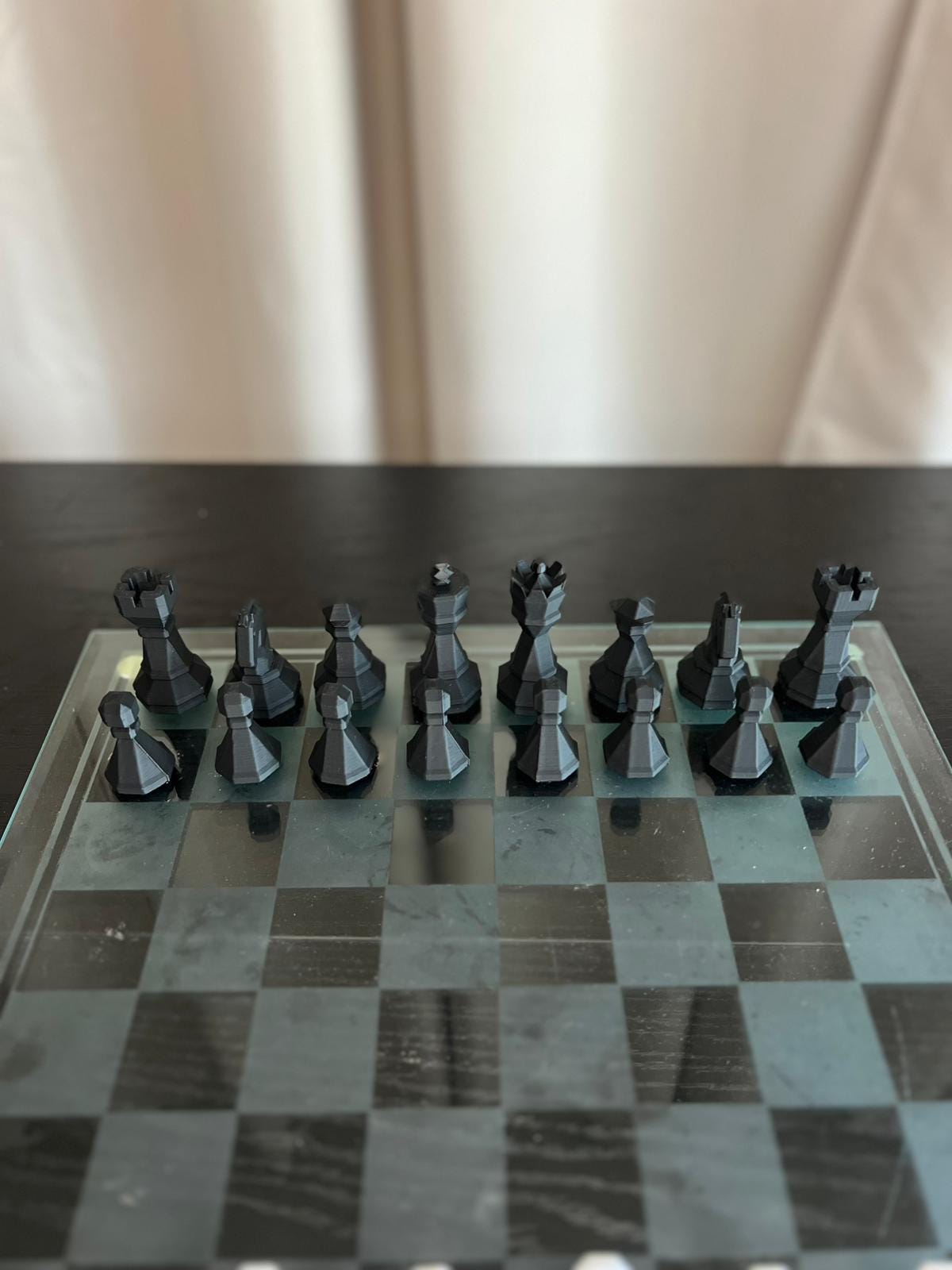 Geometric Chess Set | Chess Set | Unique Handcrafted Origami | Black and White Foil Pieces | Chess Gift | Modern Decor | Chessboard