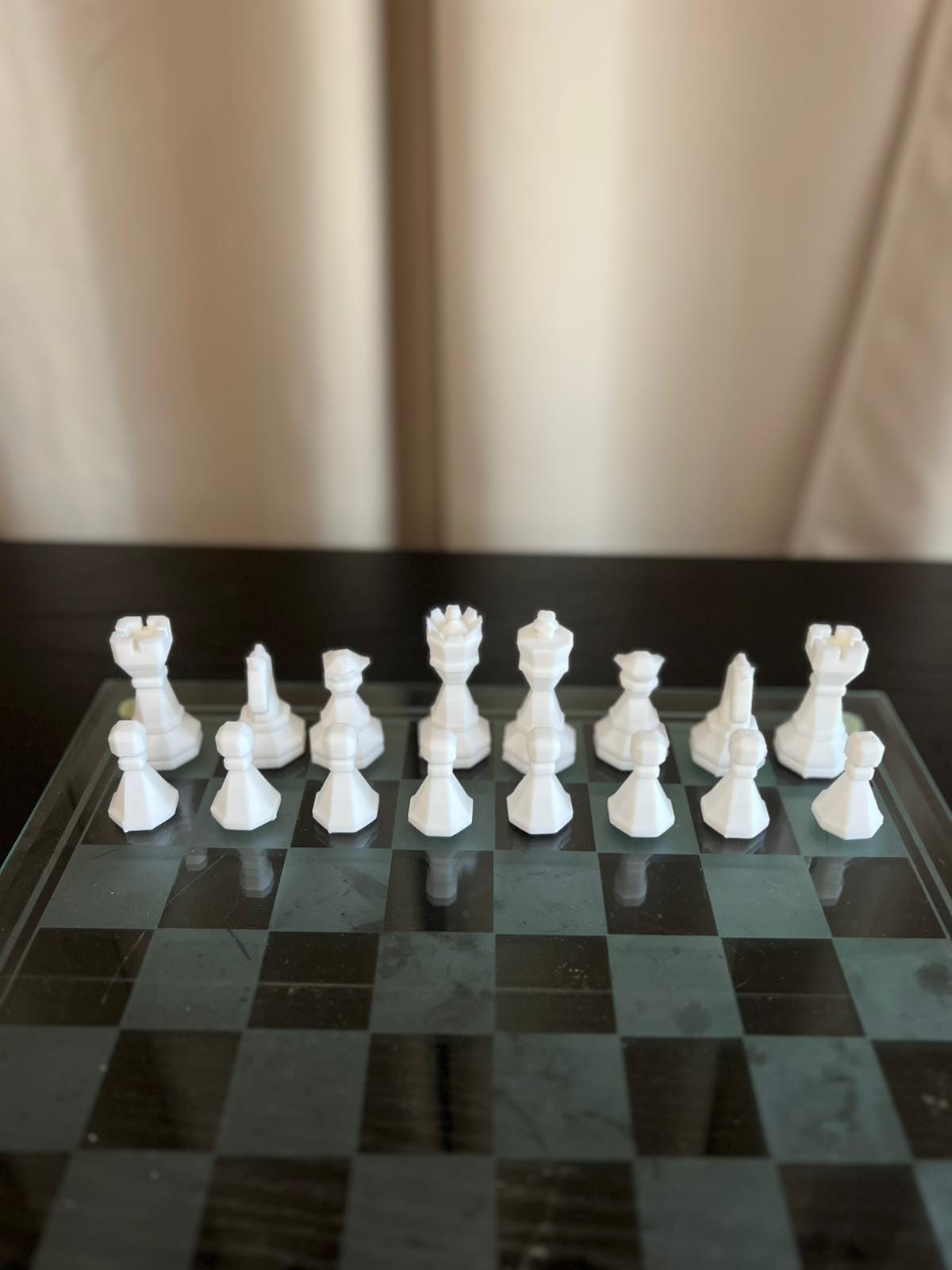 Geometric Chess Set | Chess Set | Unique Handcrafted Origami | Black and White Foil Pieces | Chess Gift | Modern Decor | Chessboard