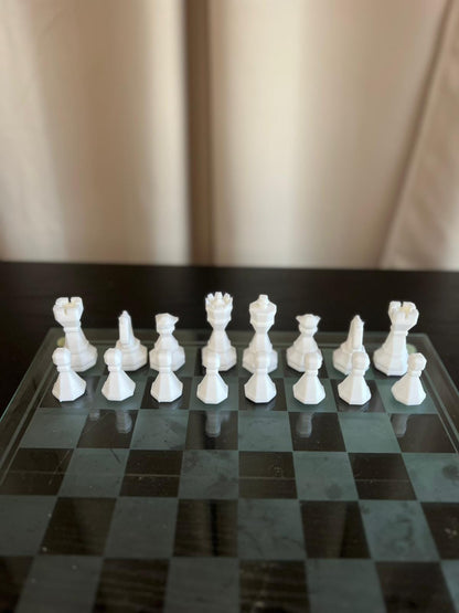 Geometric Chess Set | Chess Set | Unique Handcrafted Origami | Black and White Foil Pieces | Chess Gift | Modern Decor | Chessboard