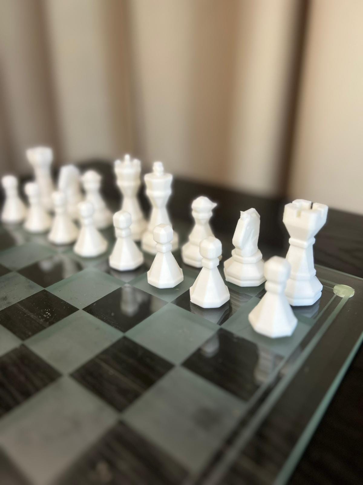 Geometric Chess Set | Chess Set | Unique Handcrafted Origami | Black and White Foil Pieces | Chess Gift | Modern Decor | Chessboard