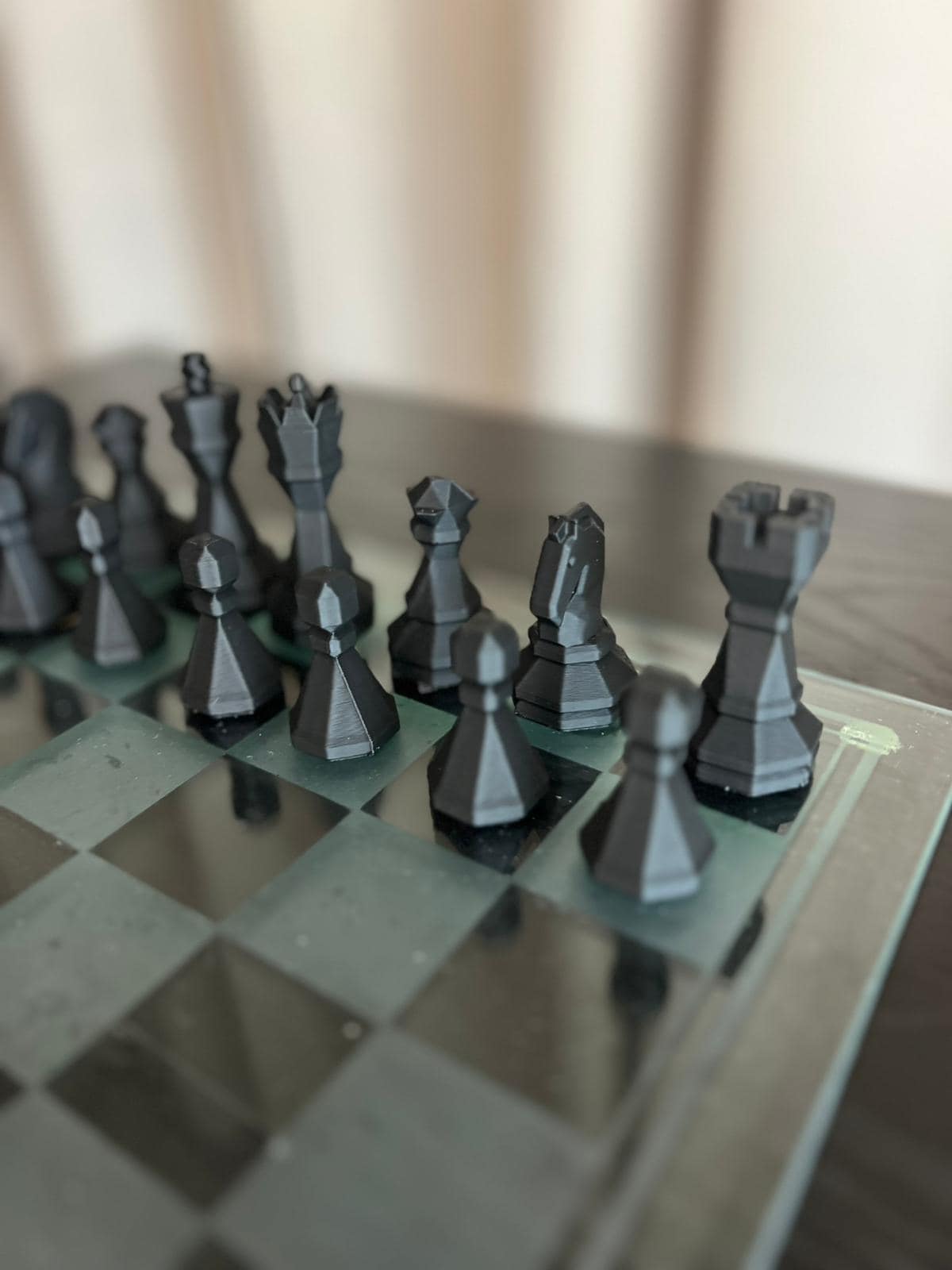 Geometric Chess Set | Chess Set | Unique Handcrafted Origami | Black and White Foil Pieces | Chess Gift | Modern Decor | Chessboard