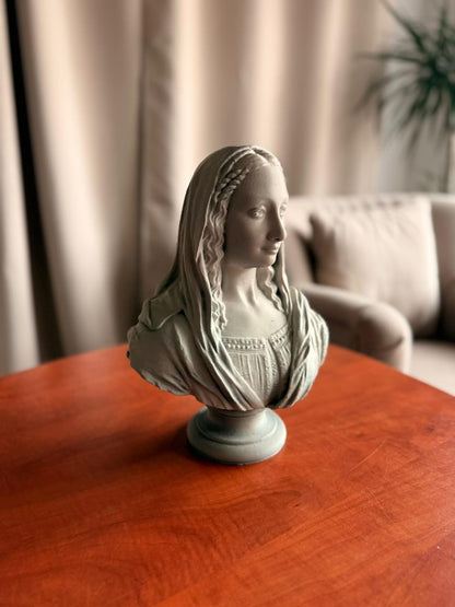 Mona Lisa Bust Statue, Leonardo da Vinci Sculpture, Renaissance Art Decor, Classical Woman Figurine, Home Office