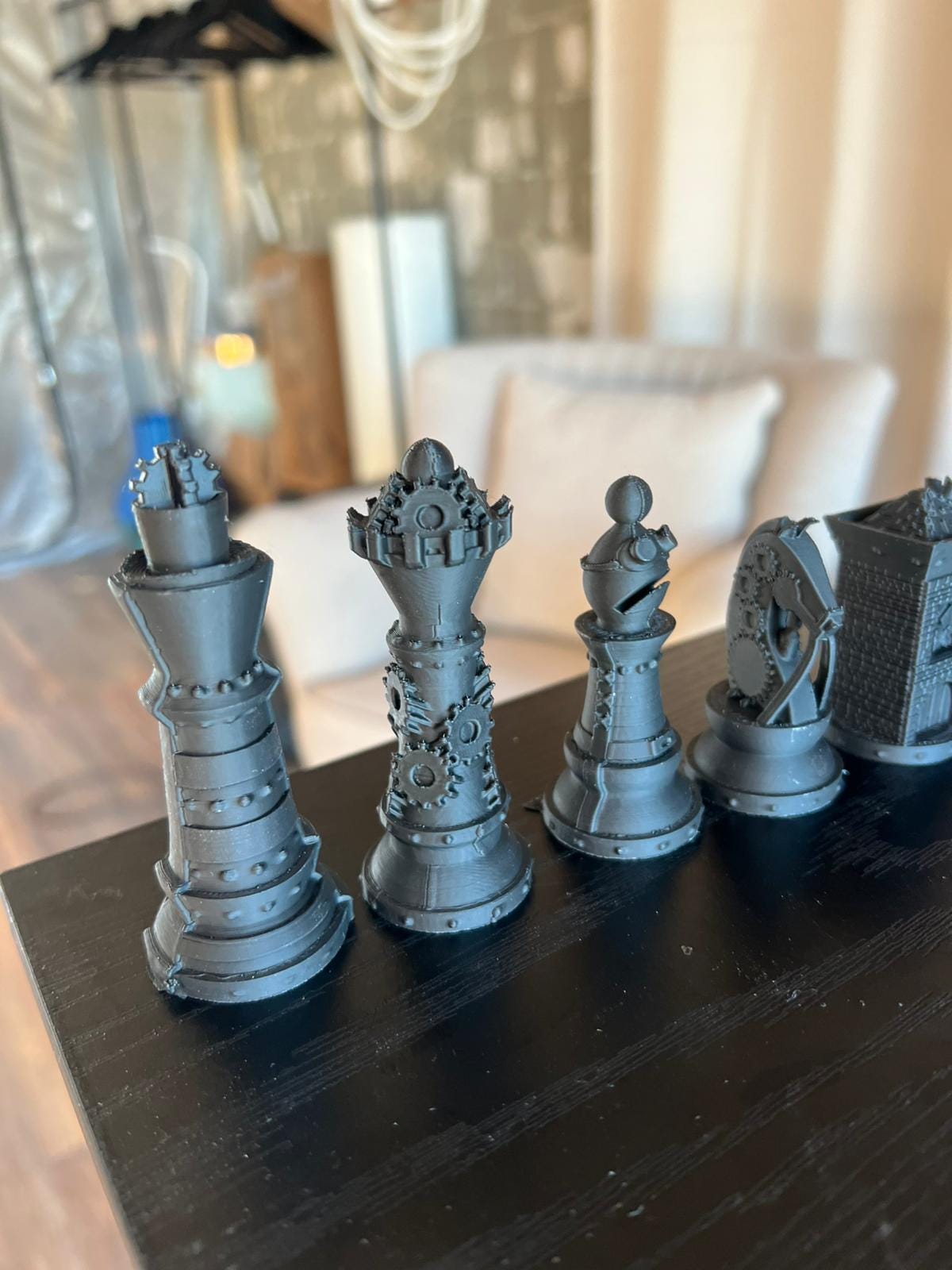 SteamPunk Chess Set | SteamPunk Designer Chess Pieces | Modern Architectural Design | Luxury Chess Gift | Contemporary Home Decor