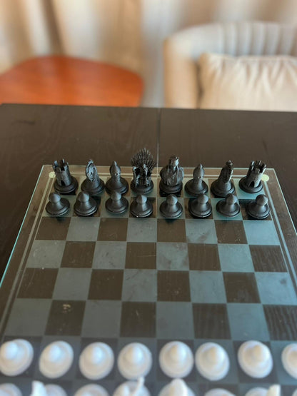 Primordial Chess Set | Primordial Designer Chess Pieces | Modern Architectural Design | Luxury Chess Gift | Contemporary Home Decor