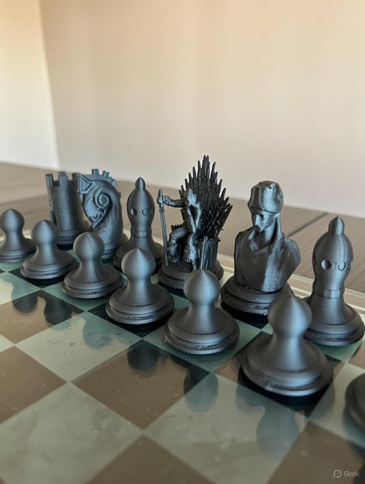 Primordial Chess Set | Primordial Designer Chess Pieces | Modern Architectural Design | Luxury Chess Gift | Contemporary Home Decor