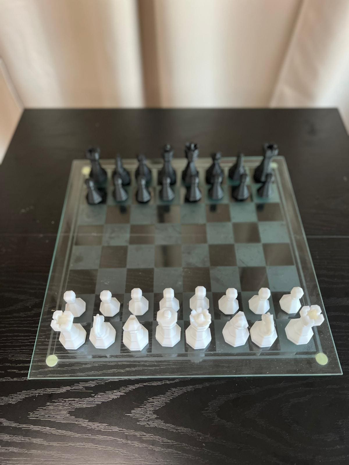 Geometric Chess Set | Chess Set | Unique Handcrafted Origami | Black and White Foil Pieces | Chess Gift | Modern Decor | Chessboard