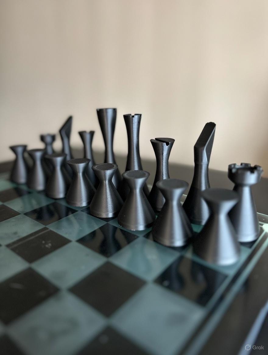Fashion Chess Set | Minimalist Designer Chess Pieces | Modern Sculptural Design | Luxury Chess Gift | Contemporary Home Decor