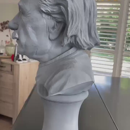 Einstein Bust Secret Compartment 3D Printed Sculpture Hidden Storage Box Genius Desk Decor Physics Gift Science Art Statue Grey