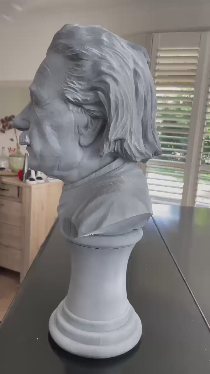 Einstein Bust Secret Compartment 3D Printed Sculpture Hidden Storage Box Genius Desk Decor Physics Gift Science Art Statue Grey