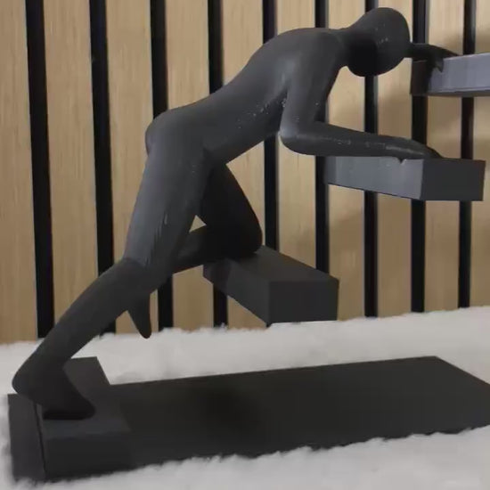 Walking Stairs Sculpture Modern Abstract Figure Art Motivational Desk Decor Success Path Black Statue Office Gift Entrepreneur Art