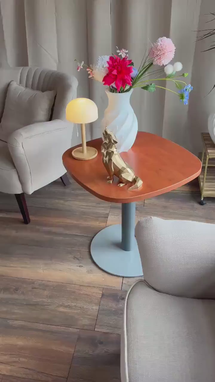 Wolf Sculpture | 3D Printed Low Poly Wolf Decor in Gold | Bold Modern Art Piece for Home or Office