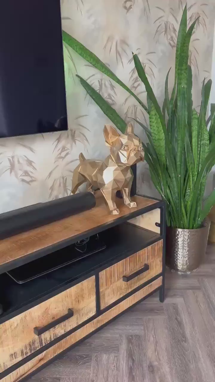 Elegant Bulldog Statue | Modern Art Sculpture | Gold Decor | Handcrafted Accent | Home Elegance