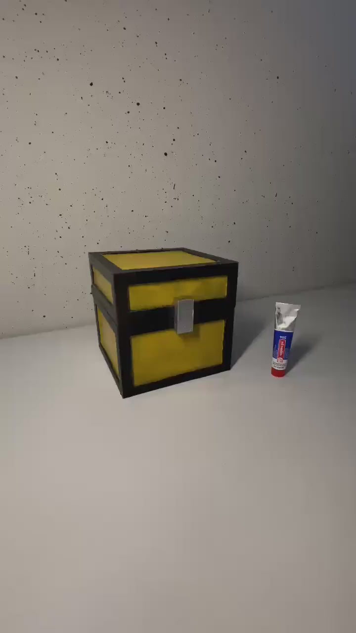 Desk Storage Chest Life-Size | 3D-Printed Storage Box for Gamers, Cosplay, and Decor | Iconic Pixelated Loot Crate