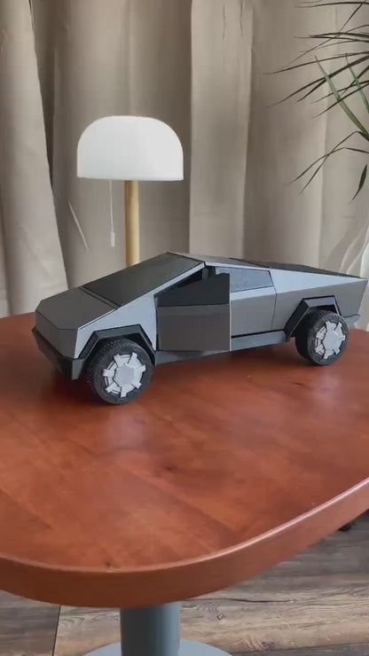 Cybertruck Car Decoration Toy Gray Futuristic Vehicle Collectible Desk Display Car Toy Gift for Men Boys Adults EV