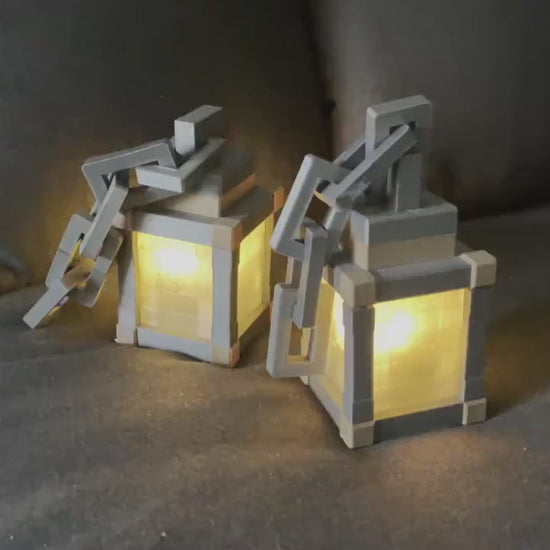Hanging Lantern LED Night Light Lamp - Set of 2! - Gamer Room Decor, Gaming Gift for Kids & Fans