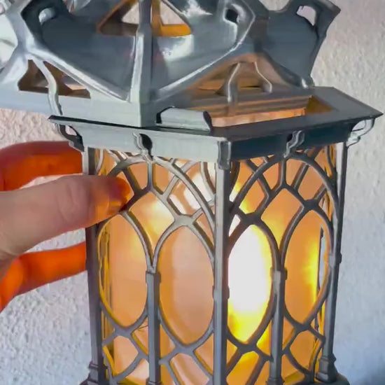 Hanging Lantern LED Night Light Gothic Lamp | Set of 2 | Vintage Gamer Room Decor | Gaming Gift for Kids & Fans