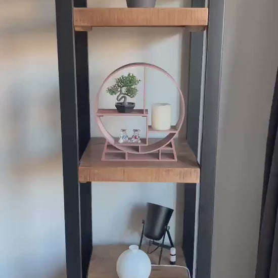 Decoration Shelf Round | Wall-Mounted or Freestanding Display for Miniatures & Plants