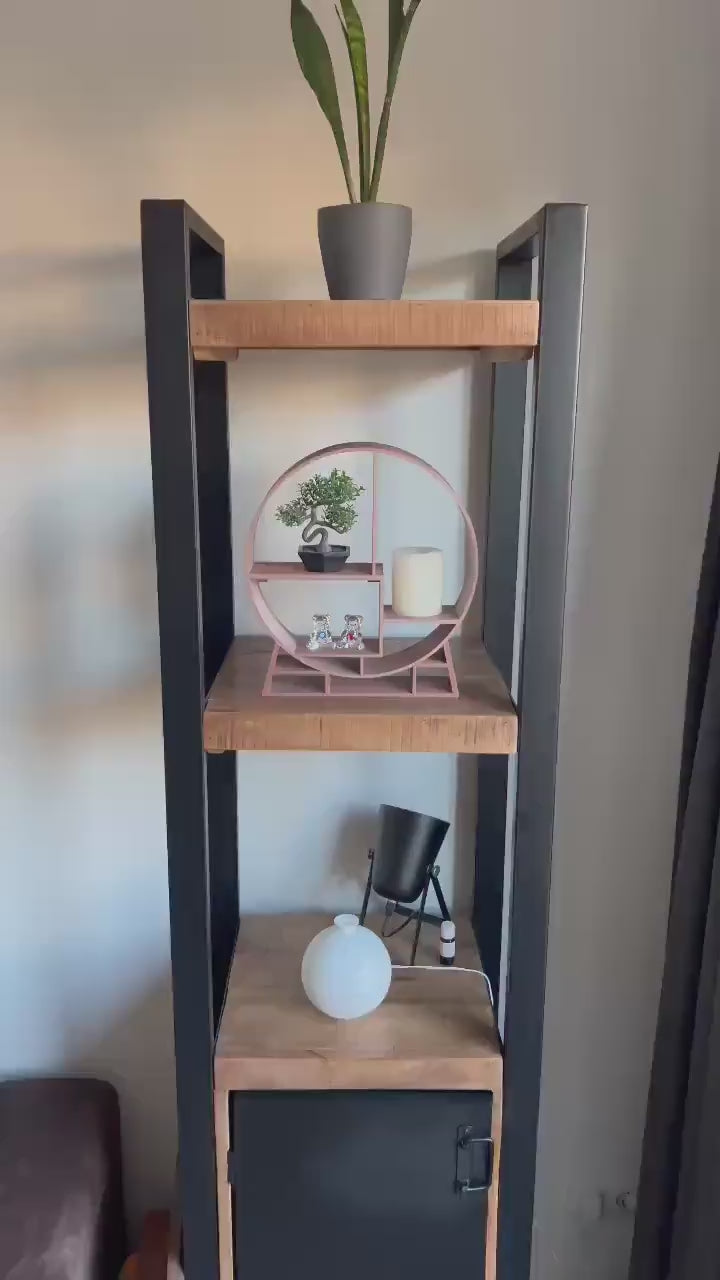 Decoration Shelf Round | Wall-Mounted or Freestanding Display for Miniatures & Plants