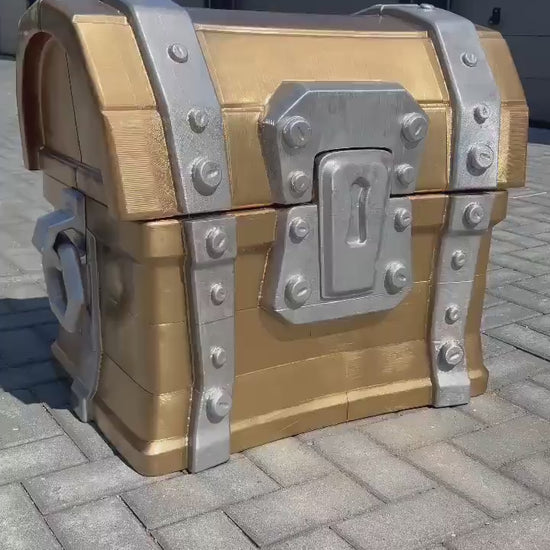 Game Loot Chest  Real Life-Size | 3D-Printed Pirate Storage Treasure Crate for Gamers, Cosplay, and Decor | Epic Battle Royale Loot Box!
